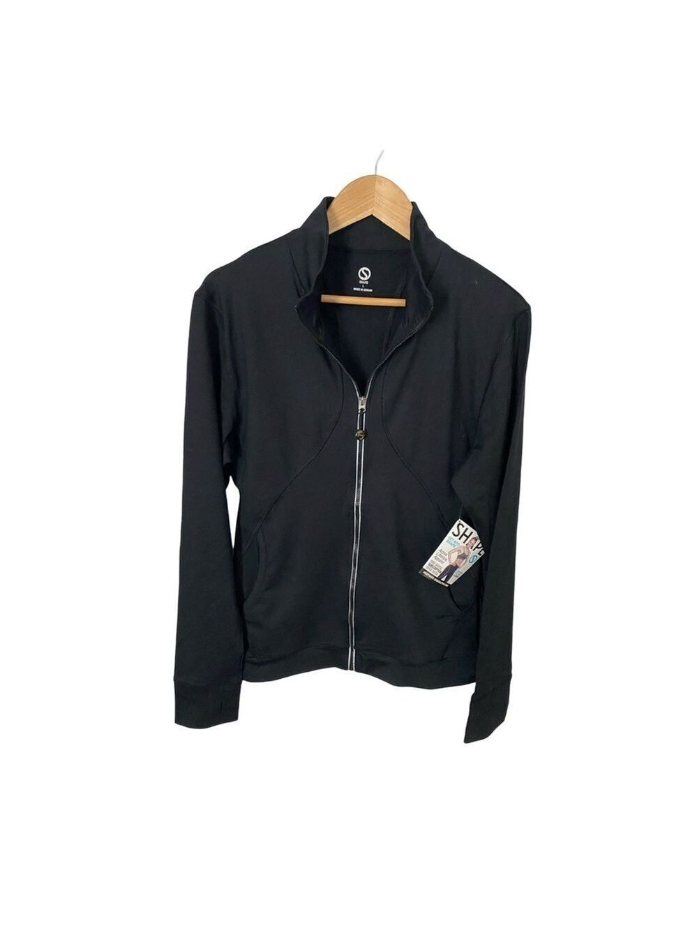 Shape True Form Zip Front Activewear Jacket Black NWT Size XS